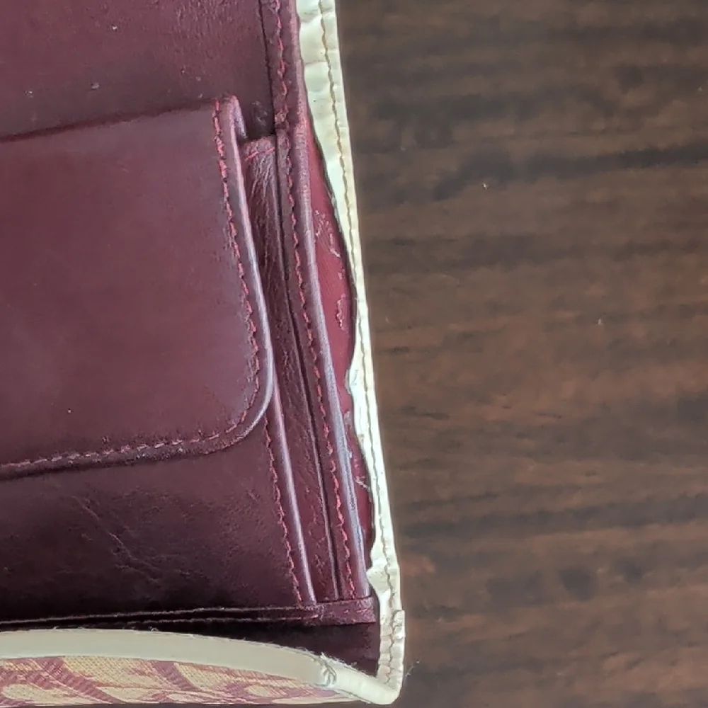 Dior Burgandy and Cream Wallet